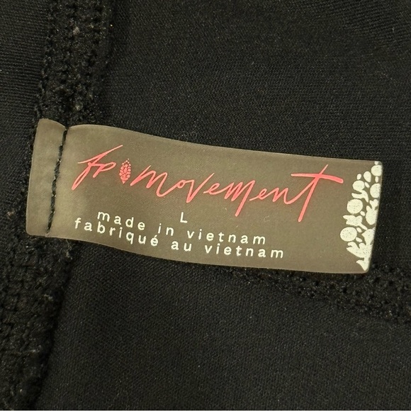 Free People Movement Hearts Aflutter Leggings Ruffle Seam Black Large High Rise - Picture 8 of 14